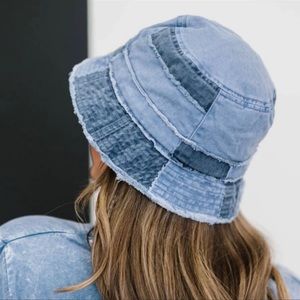 Retro Patchwork Denim Bucket Hat